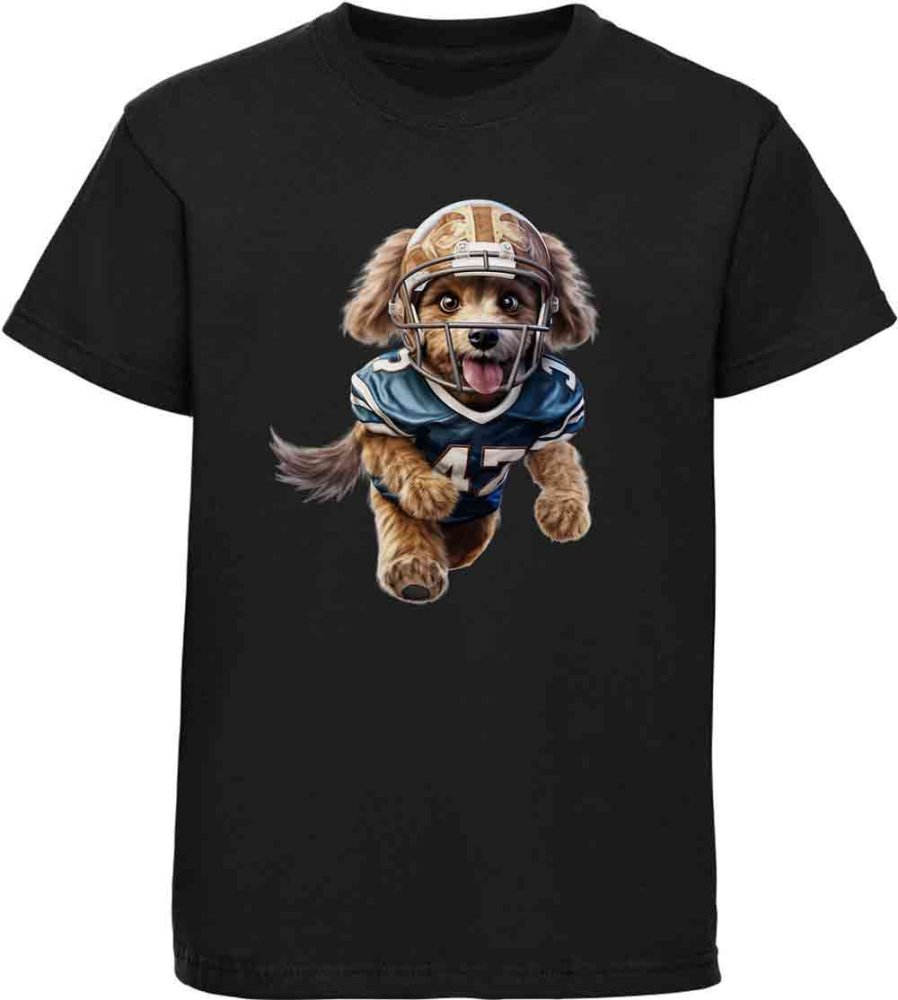 Kinder T-Shirt Hund im American Football Dress